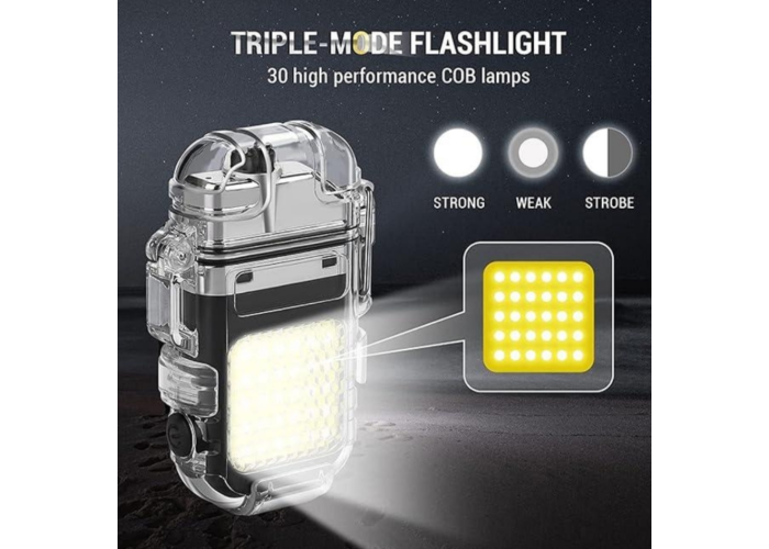 Зажигалка спиральная USB и Led фонарик 9258