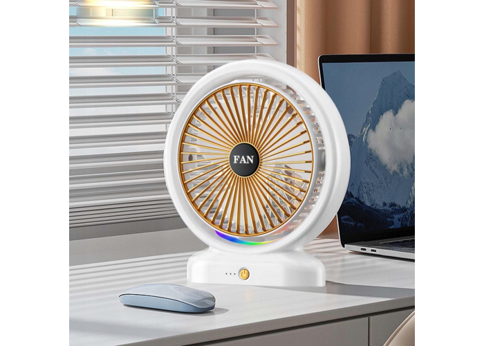 Вентилятор настольный Fantasy Color Fan F14, аккумуляторный, 3 режима, подсветка, Type-C