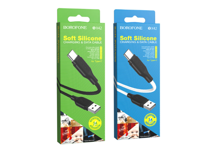 Кабель USB BOROFONE BX42 Encore silicone Type-C (3A) (1M)