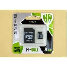 Карта памяти MicroSD Hi-Rali 8 Gb (Class 10) 3 года гарантии