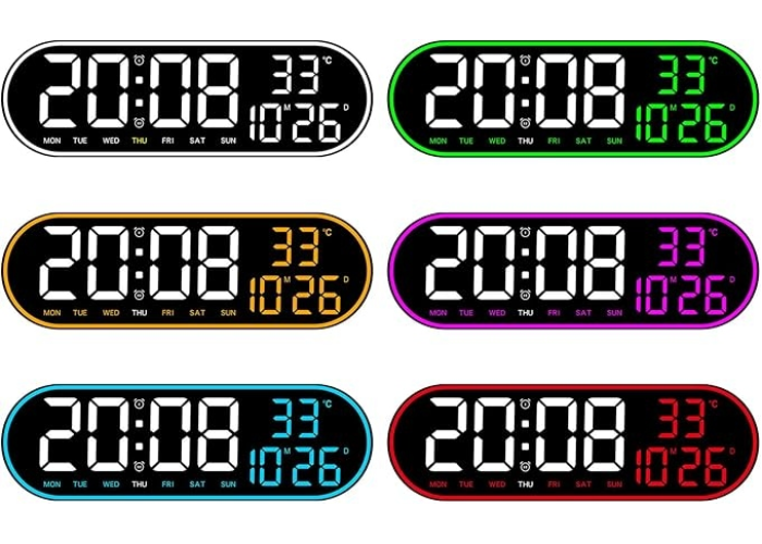 Настольные и настенные часы GH8021, с пультом управления, LED-дисплей, термометр