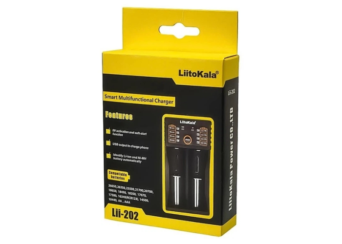 Зарядное устройство LiitoKala Lii‑202, универсальное (для 18650, AA, AAA)