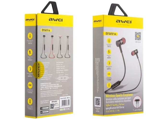Наушники вакуумные с микрофоном MDR B922BL + BT AWEI
