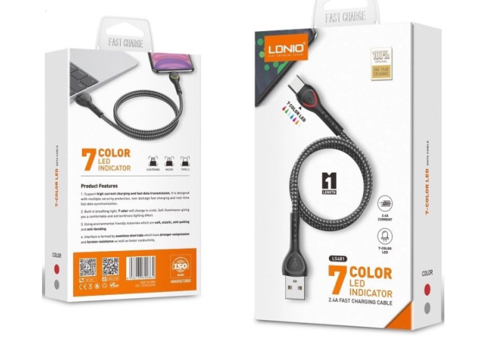 Кабель LDNIO LS481 micro USB cable 1м