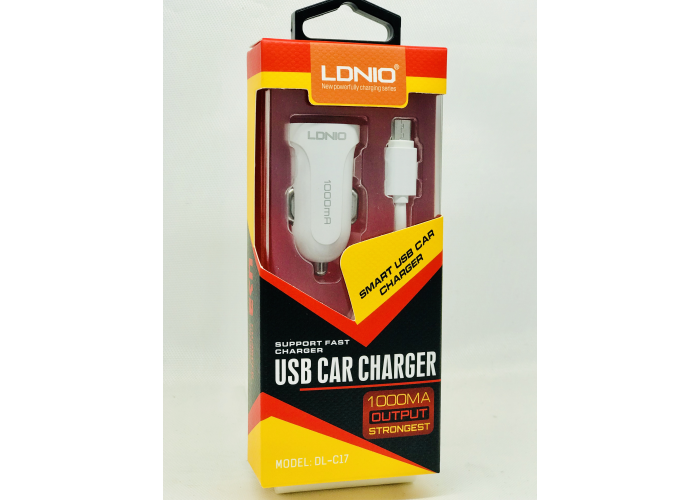 Автомобильное зарядное устройство LDNIO DL-C17 (1A / 1 USB порт + кабель MicroUSB)