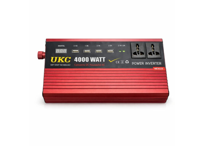 Преобразователь напряжения UKC 4000W 12V → 220V, автомобильный инвертор