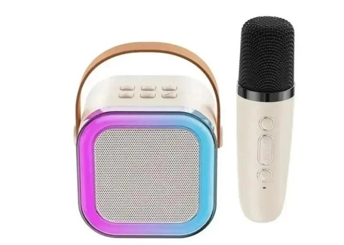 Портативная колонка караоке K52‑1, Bluetooth/SD/FM/AUX, микрофон, подсветка