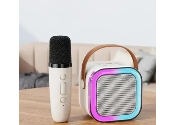Портативная колонка караоке K52‑1, Bluetooth/SD/FM/AUX, микрофон, подсветка