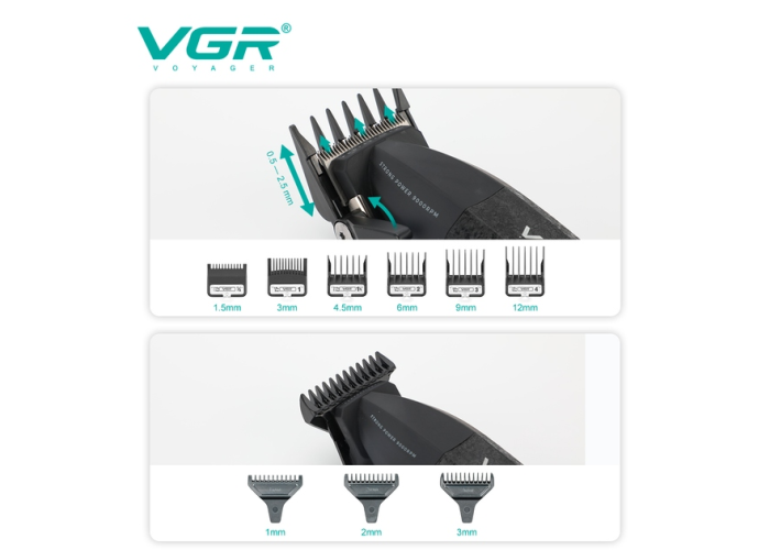 Машинка для стрижки VGR V-640 S3, набор 3 в 1 (машинка, триммер, электробритва)