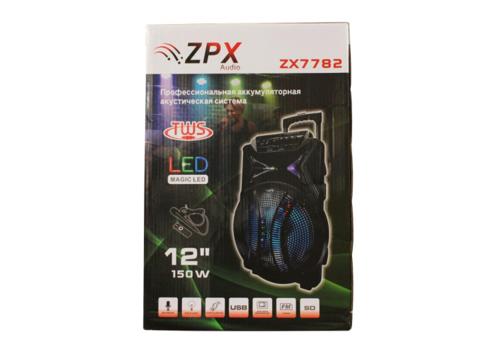 Колонка-чемодан ZX-7782 12" (150W)