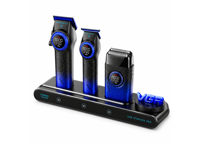 Набор для стрижки VGR Stepless Pro 3 в 1, с зарядной станцией