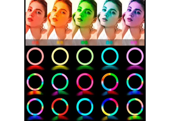 Кольцевая лампа MJ-36 RGB, 14" (36 см), мульти-режимная подсветка, USB