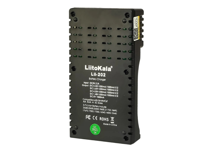 Зарядное устройство LiitoKala Lii‑202, универсальное (для 18650, AA, AAA)