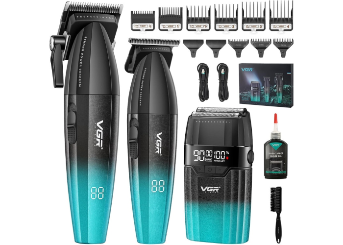 Машинка для стрижки VGR V-640 S3, набор 3 в 1 (машинка, триммер, электробритва)