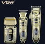 Набор для стрижки VGR V-642 Gold, машинка, триммер и шейвер, аккумуляторный