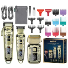 Набор для стрижки VGR V-642 Gold, машинка, триммер и шейвер, аккумуляторный