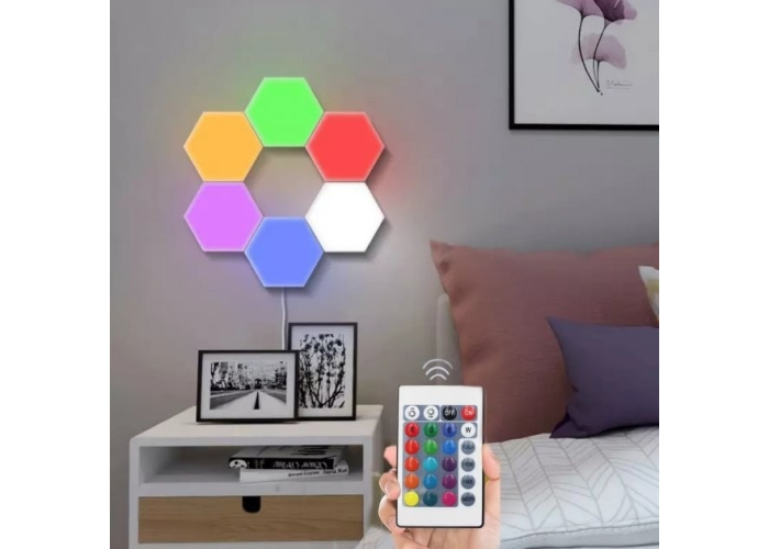 Светильник модульный LED RGB сенсорный шестигранный, 3шт