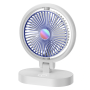 Вентилятор настольный Desktop Fan F16, аккумуляторный, 3 режима, подсветка