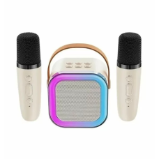 Портативная колонка караоке K52‑2, Bluetooth/USB/SD/FM/AUX, 2 микрофона