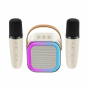 Портативная колонка караоке K52‑2, Bluetooth/USB/SD/FM/AUX, 2 микрофона