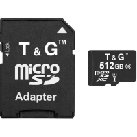 Карта памяти microSD 512 ГБ, Class 10, с адаптером SD