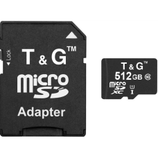 Карта памяти microSD 512 ГБ, Class 10, с адаптером SD