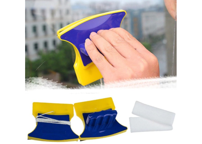 Магнитная щётка для мытья окон Double Sided Glass Cleaner, 12 см