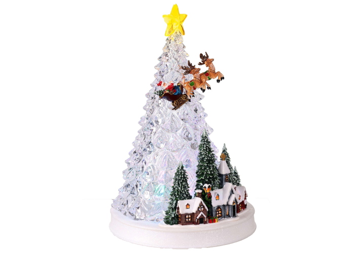 XMAS Новогодний ночник «Ёлка с Санта-Клаусом» WDL-24080A (32 см)