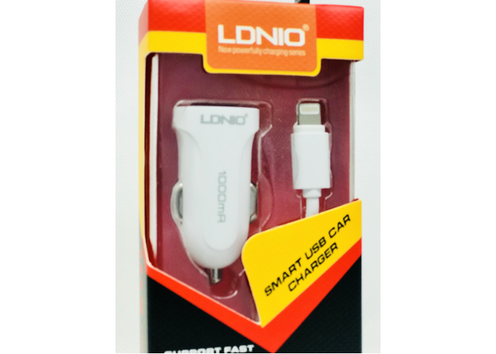 Автомобильное зарядное устройство LDNIO DL-C17 (1A / 1 USB порт + кабель для iPhone)