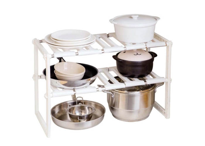 Регулируемая кухонная полка для хранения Kitchen Rack 50-70 см, органайзер под раковину