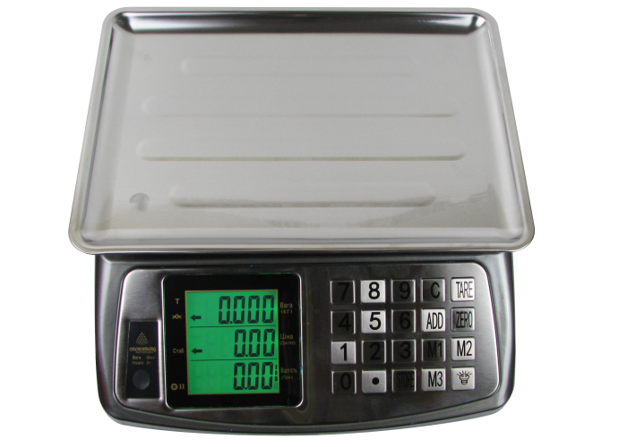Торговые весы Crownberg CB-5011, металлические кнопки