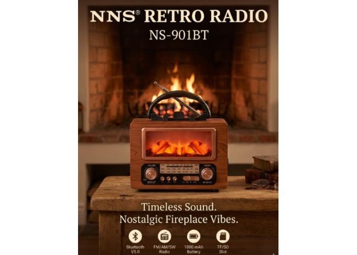 Радиоприёмник GOLON NS-901BT, с аккумулятором, Bluetooth, USB и подсветкой