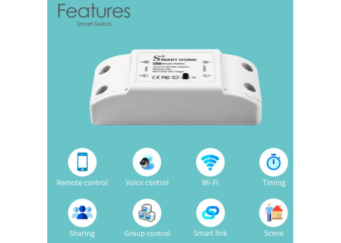 Беспроводный Wi-Fi выключатель релле Smart Home 10А