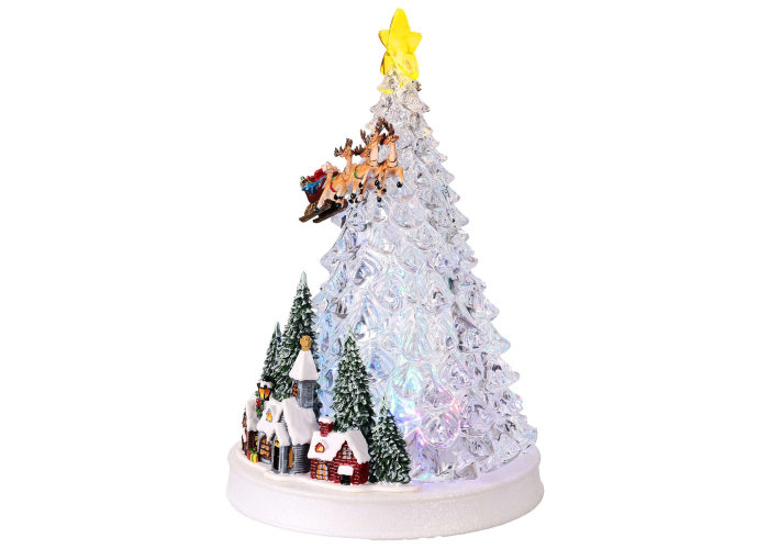 XMAS Новогодний ночник «Ёлка с Санта-Клаусом» WDL-24080A (32 см)