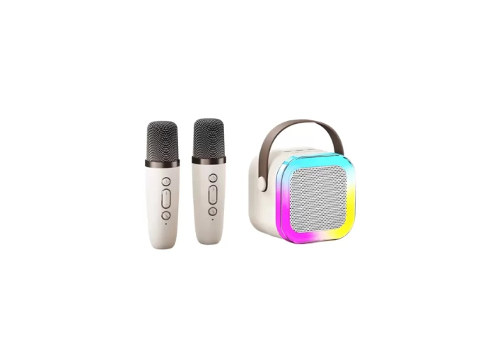 Портативная колонка караоке K52‑2, Bluetooth/USB/SD/FM/AUX, 2 микрофона