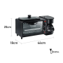 Многофункциональная кухонная машина Domotec MS-5308B, 3 в 1, электрическая печь, гриль и кофеварка