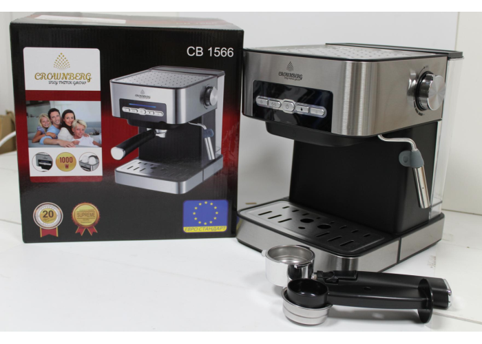 Эспрессо-кофеварка Crownberg CB-1566, 1000 Вт, 20 бар