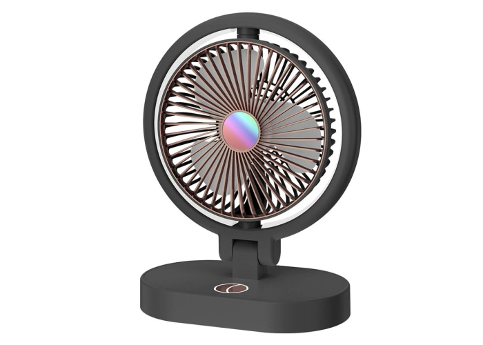 Вентилятор настольный Desktop Fan F16, аккумуляторный, 3 режима, подсветка
