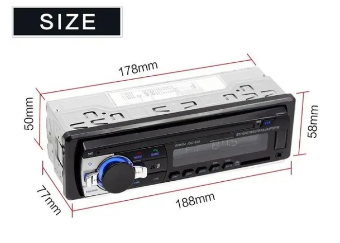 Автомагнитола CAR MP3 SA 520 ISO с Bluetooth
