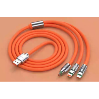 Универсальный силиконовый кабель 3 в 1 для быстрой зарядки (Type-C, Lightning, micro-USB)