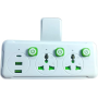 Сетевой удлинитель K03, 2 розетки + 2 USB + Type-C, универсальный