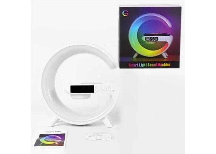 Колонка‑ночник G63, Bluetooth/USB/SD/FM, беспроводная зарядка