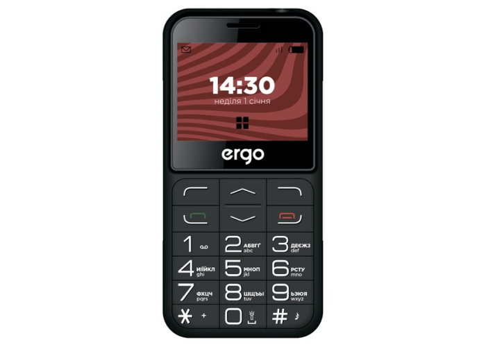 Мобильный телефон ERGO R231 Dual Sim Black, 2.31"
