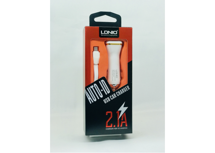 Автомобильное зарядное устройство LDNIO DL-219 (2.1A / 2 USB порта + кабель MicroUSB)