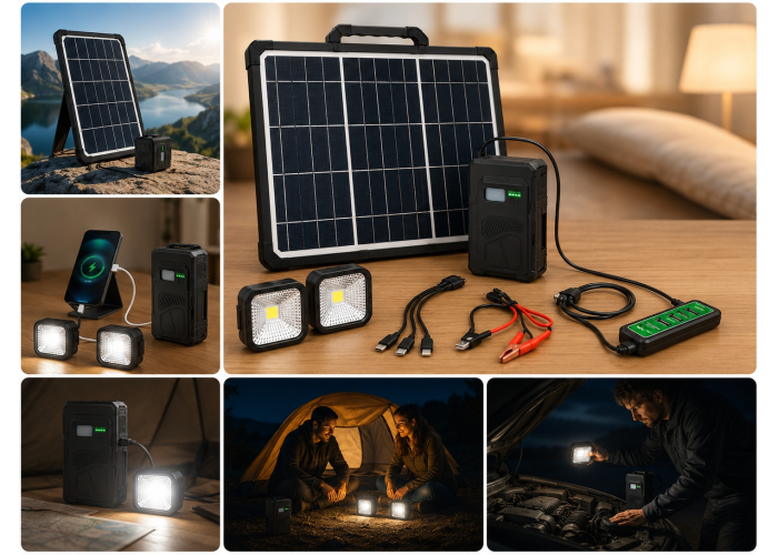 Портативная зарядная станция CoLamp CL-618 с солнечной панелью, 10800 мА·ч и LED-лампами
