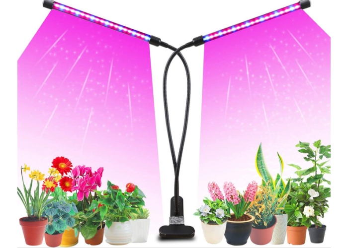 Двойная ультрафиолетовая гибкая фитолампа для растений на прищепке Led Plant Grow Light USB