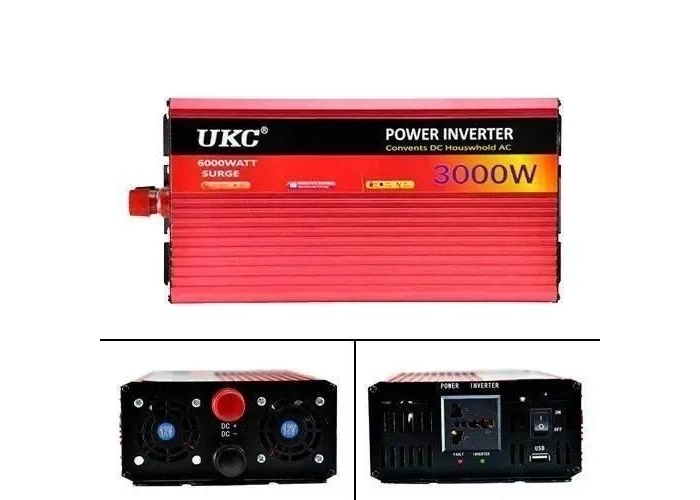 Преобразователь напряжения AR 3000W, 12V–220V, с USB