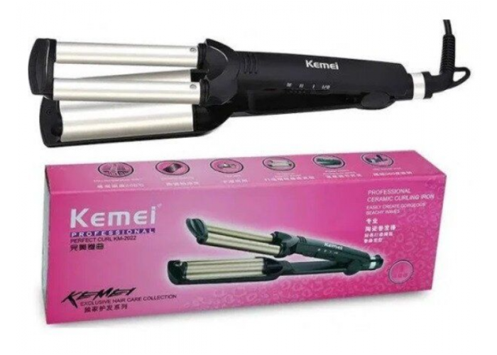 Тройная плойка Kemei KM-2022