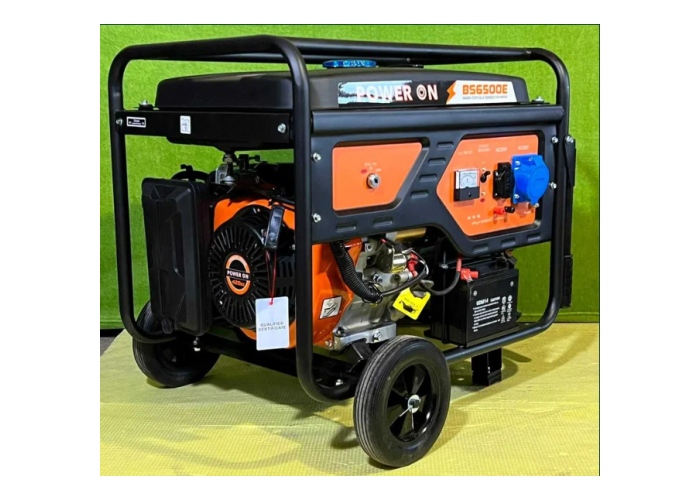 Бензиновый генератор POWER ON BS6500, 5.5 кВт, 23 л, 16 л.с., ручной запуск