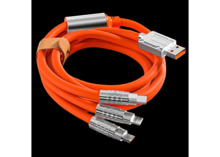 Универсальный силиконовый кабель 3 в 1 для быстрой зарядки (Type-C, Lightning, micro-USB)